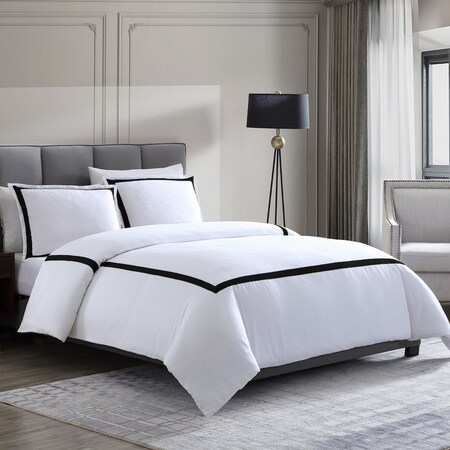 Italian Hotel Collection Italian Hotel Collection 300 Thread Count 100% Cotton 3-Piece duvet set with band King Black 30300DVF-BLK-KG